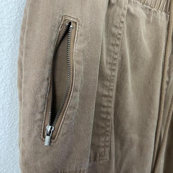 Stylish Tan Jogger Pants with Zipper Pockets, Baggy, Baddie, Casual, Utility - Picture 6 of 6